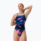 Купальник суцільний жіночий Speedo FL Printed Turnback electro static/lagoon blue