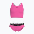 Дитячий роздільний купальник Nike Logo Tape Crossback Midkini гіперрожевий