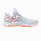 Кросівки волейбольні жіночі Mizuno Wave Momentum Elite blue finch/white/lava orange