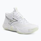 Кросівки волейбольні жіночі Mizuno Wave Momentum Elite Mid white/balsam green/ambrosia