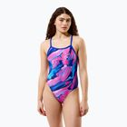 Купальник суцільний жіночий Speedo FL Printed Turnback brushy glitch/hope