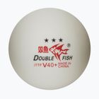 М'ячики для настільного тенісу Double Fish 40+3 stars 10 шт. white