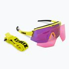 Велосипедні окуляри Bliz Breeze S3+S1 матові неонові жовті/коричневі фіолетові мульти/рожеві