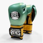 Боксерські рукавички Cleto Reyes Velcro Sparring металеві зелені / золоті wbc