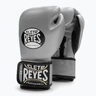 Боксерські рукавички Cleto Reyes Velcro Sparring сріблясто-чорні на липучках