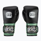 Боксерські рукавички Cleto Reyes Velcro Sparring зелені металік / чорні боксерські рукавички