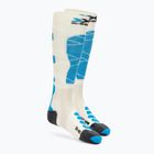 Жіночі лижні шкарпетки X-Socks Ski Silk Merino 4.0 білі/чорні/бірюзові