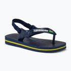 Дитячі сандалі Havaianas Baby Brasil Logo II темно-сині / цитрусово-жовті