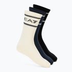 Шкарпетки EA7 Emporio Armani Train Socks Sponge 3 пари black / vanilla ice / armani blu