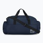 EA7 Спортивна сумка Emporio Armani Train Core темно-синього кольору з білим логотипом
