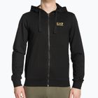 Чоловічий світшот EA7 Emporio Armani Train Core ID Hoodie FZ Coft чорний/золотий з логотипом