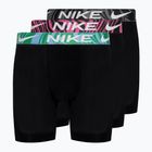 Чоловічі труси-боксери Nike Dri-Fit Essential Micro Boxer Brief 3 пари чорні / акваріум блю / лазерна фуксія / сірі