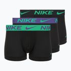 Труси чоловічі Nike Dri-Fit Essential Micro Trunk 3 пари black green shock/wild violet/black text wb