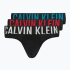 Труси чоловічі Calvin Klein 000NB3607A Hip Brief 3 пари black w/oatmeal logo/black w/age
