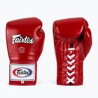 Боксерські рукавички Fairtex Pro Competition з фіксованим великим пальцем шкіряні червоні