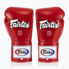 Боксерські рукавички Fairtex Pro Competition з фіксованим великим пальцем шкіряні червоні
