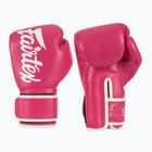 Рукавички боскерські з мікрофібри Fairtex рожеві/білі