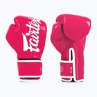 Рукавички боскерські з мікрофібри Fairtex рожеві/білі
