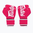 Рукавички боскерські з мікрофібри Fairtex рожеві/білі