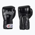 Стильні кутові спаринг-боксерські рукавички Fairtex - закритий великий палець чорні