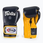 Боксерські рукавички Fairtex Heavy Hitter синьо-жовті в мексиканському стилі