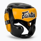 Боксерський шолом для спарингу Fairtex Diagonal Vision - повне покриття голови чорний/жовтий