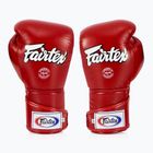 Стильні кутові спаринг-боксерські рукавички Fairtex - закритий великий палець червоні