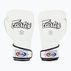 Стильні кутові спаринг-боксерські рукавички Fairtex - закритий великий палець білі