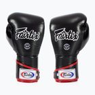 Стильні кутові спаринг-боксерські рукавички Fairtex - закритий великий палець чорний/білий/червоний