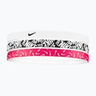 Пов'язка на голову Nike Printed Headbands 3 шт. white/aster pink/black