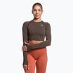 Топ лонгслів тренувальний жіночий Gymshark Vital Seamless Crop Top penny brown marl