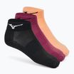 Шкарпетки Mizuno Training Mid 3 пари black/apricot ice/violet quatz