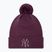 Кепка жіноча New Era Metallic Bobble Knit Beanie New York Yankees dark purple
