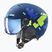 Шолом гірськолижний дитячий UVEX Rocket Visor Jr blue puzzle matt/mirror blue/smoke