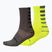 Чоловічі шкарпетки для велоспорту Endura Coolmax Stripe 2 pack hi-viz жовті/сірі