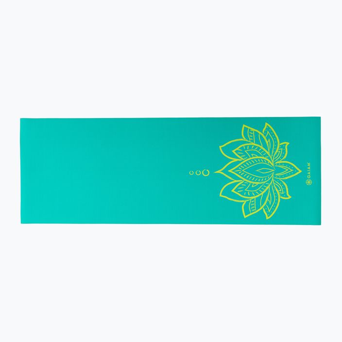Килимок для йоги  Gaiam Turquoise Lotus 6 мм зелений 62344 3