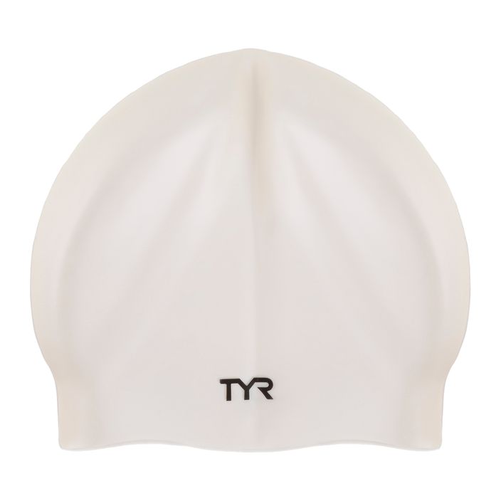 Шапочка для плавання TYR Wrinkle-Free Silicone Cap біла LCS 2