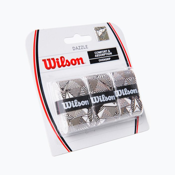 Обмотки для тенісних ракеток Wilson Dazzle Overgrip 3 шт. чорно-білі WR8404401
