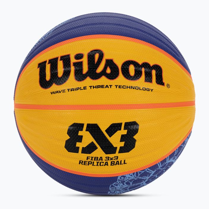 М'яч баскетбольний Wilson Fiba 3X3 Replica Paris 2004 blue/yellow розмір 6