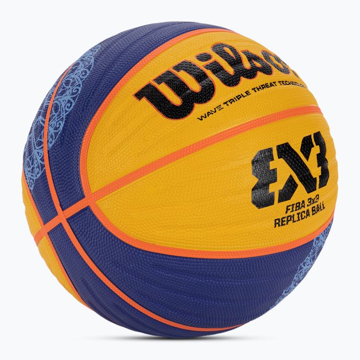 М'яч баскетбольний Wilson Fiba 3X3 Replica Paris 2004 blue/yellow розмір 6 2