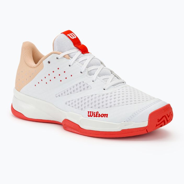 Кросівки для тенісу жіночі Wilson Kaos Stroke 2.0 white/peach perfait/infrared