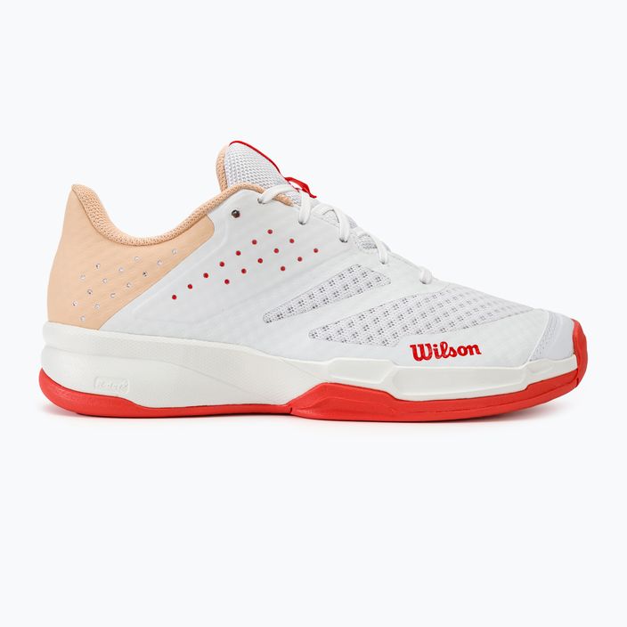 Кросівки для тенісу жіночі Wilson Kaos Stroke 2.0 white/peach perfait/infrared 2