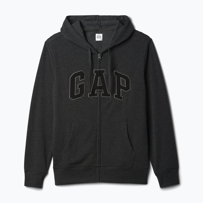 Чоловічий махровий світшот GAP Heritage French Terry Fullzip Logo Charcoal Heather Grey 5