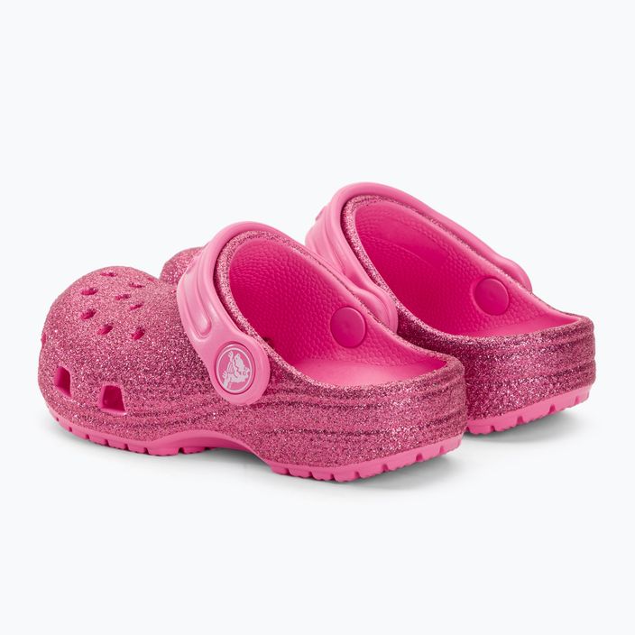 Дитячі шльопанці Crocs Classic Glitter Clog T рожевий лимонад 4