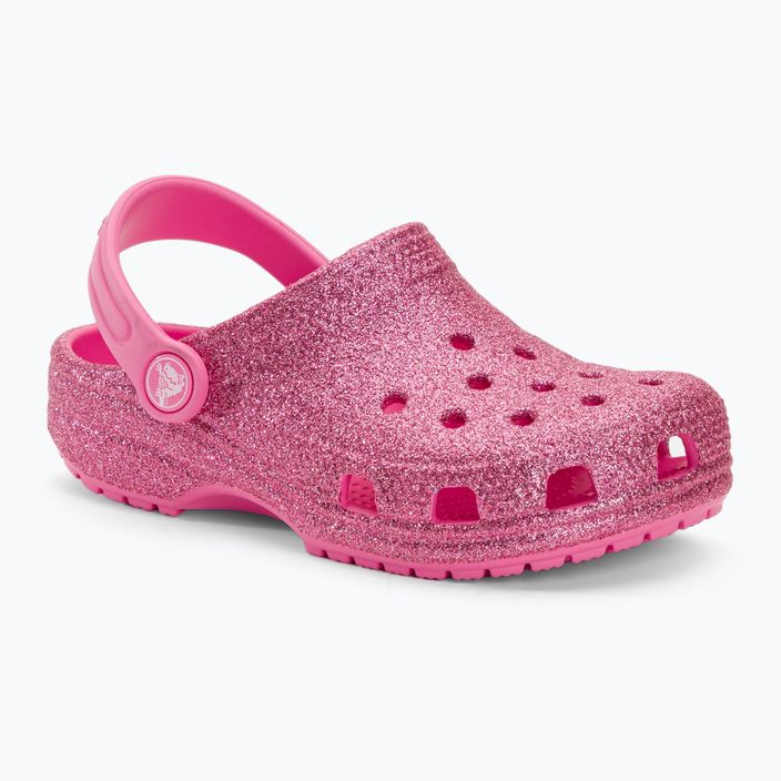 Дитячі шльопанці Crocs Classic Glitter Clog рожевий лимонад 2