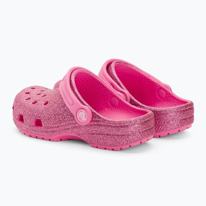 Дитячі шльопанці Crocs Classic Glitter Clog рожевий лимонад 4