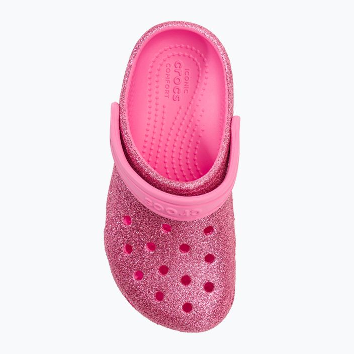 Дитячі шльопанці Crocs Classic Glitter Clog рожевий лимонад 7