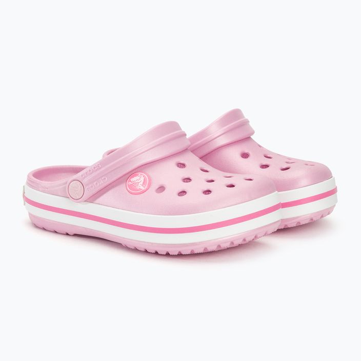 Дитячі шльопанці Crocs Crocband Clog ballerina рожеві 5