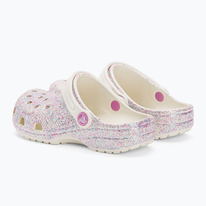 Crocs Classic Glitter Clog дитячі шльопанці bianco sporco 4
