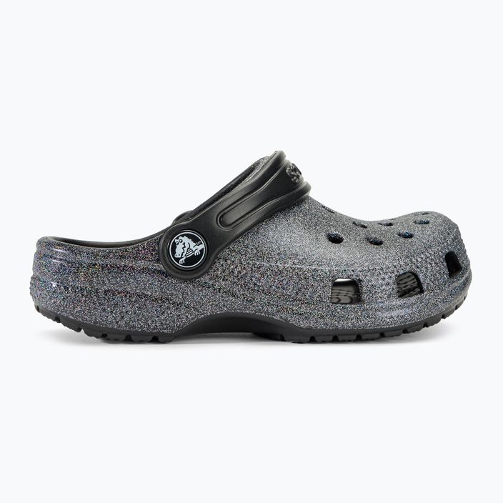 Дитячі шльопанці Crocs Classic Glitter Clog чорні 3